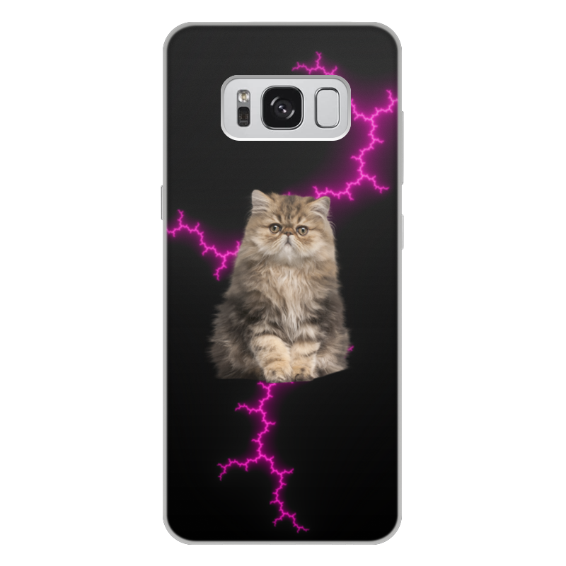 Printio Чехол для Samsung Galaxy S8 Plus, объёмная печать Кот и молния printio чехол для samsung galaxy s8 plus объёмная печать кот и молния