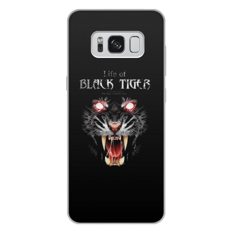 Printio Чехол для Samsung Galaxy S8 Plus, объёмная печать Черный тигр цена и фото