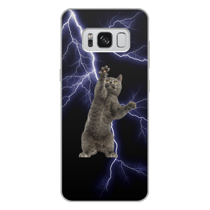 Printio Чехол для Samsung Galaxy S8 Plus, объёмная печать Кот и молния