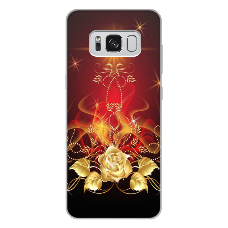 Printio Чехол для Samsung Galaxy S8 Plus, объёмная печать Золотая роза чехол пластиковый samsung galaxy s8 лазурные розы