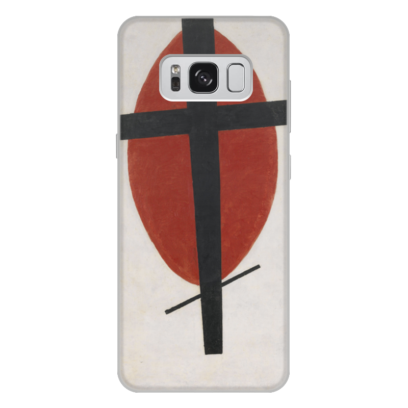Printio Чехол для Samsung Galaxy S8 Plus, объёмная печать Супрематизм (черный крест на красном овале) printio чехол для samsung galaxy s7 объёмная печать супрематизм черный крест на красном овале