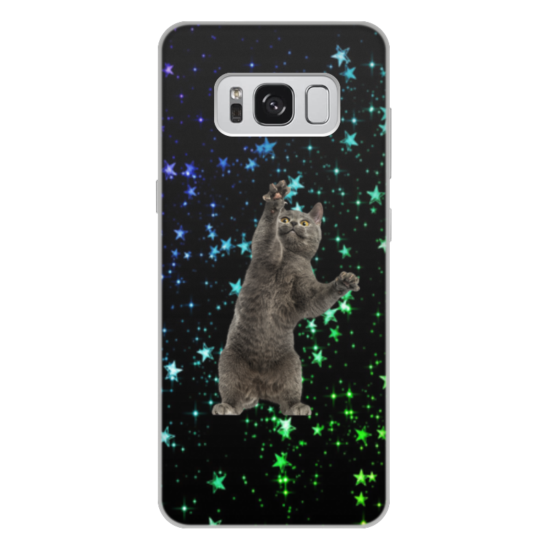 Printio Чехол для Samsung Galaxy S8 Plus, объёмная печать кот и звезды