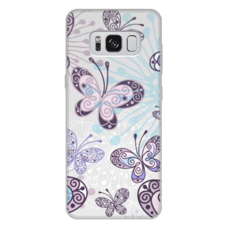 Printio Чехол для Samsung Galaxy S8 Plus, объёмная печать Фиолетовые бабочки printio чехол для samsung galaxy s8 объёмная печать цветы и бабочки