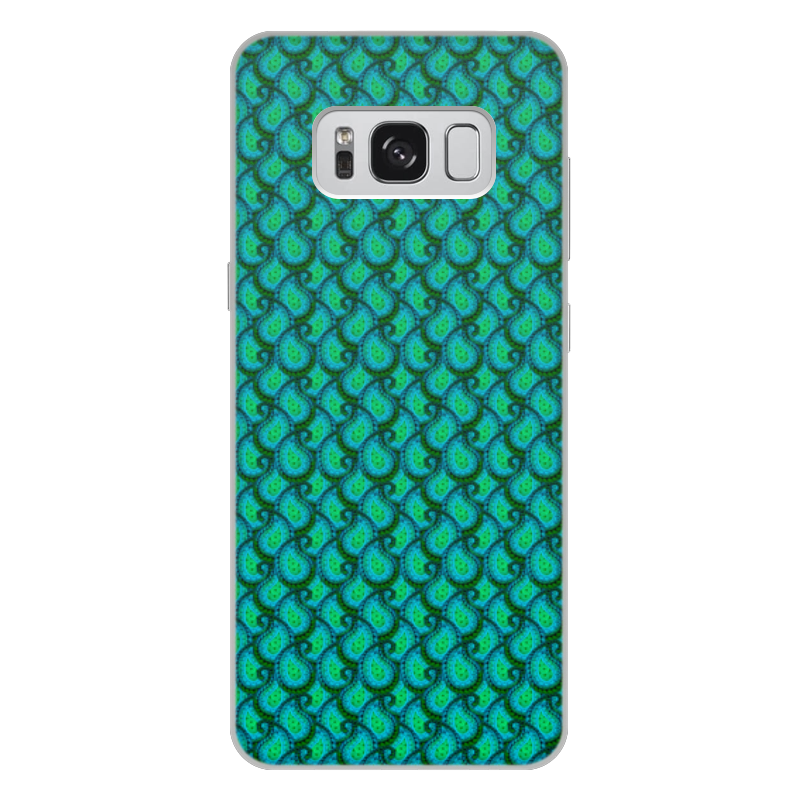 Printio Чехол для Samsung Galaxy S8 Plus, объёмная печать Изумрудный орнамент бута (пейсли)