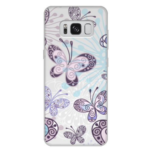 Заказать чехол для Samsung Galaxy S8/S8 Plus в Москве. Чехол для Samsung Galaxy S8 Plus, объёмная печать Фиолетовые бабочки от weeert - готовые дизайны и нанесение принтов.