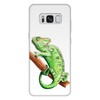 Заказать чехол для Samsung Galaxy S8/S8 Plus в Москве. Чехол для Samsung Galaxy S8 Plus, объёмная печать Зеленый хамелеон на ветке от tigerda  - готовые дизайны и нанесение принтов.