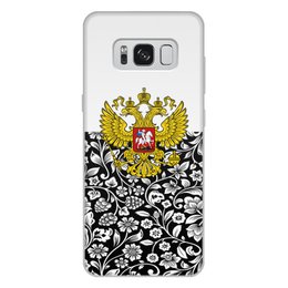 Заказать чехол для Samsung Galaxy S8/S8 Plus в Москве. Чехол для Samsung Galaxy S8 Plus, объёмная печать Цветы и герб от THE_NISE  - готовые дизайны и нанесение принтов.