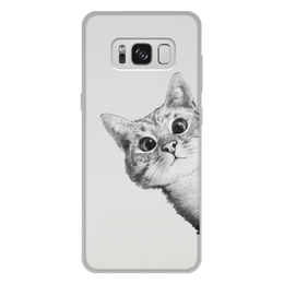 Заказать чехол для Samsung Galaxy S8/S8 Plus в Москве. Чехол для Samsung Galaxy S8 Plus, объёмная печать Любопытный кот от mug-shop - готовые дизайны и нанесение принтов.
