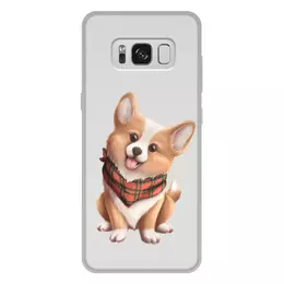 Заказать чехол для Samsung Galaxy S8/S8 Plus в Москве. Чехол для Samsung Galaxy S8 Plus, объёмная печать Собака корги в шарфе от tigerda  - готовые дизайны и нанесение принтов.