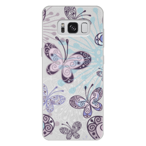 Заказать чехол для Samsung Galaxy S8/S8 Plus в Москве. Чехол для Samsung Galaxy S8 Plus кожаный Фиолетовые бабочки от weeert - готовые дизайны и нанесение принтов.