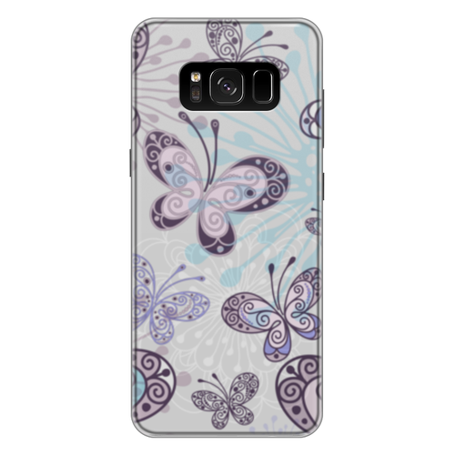 Заказать чехол для Samsung Galaxy S8/S8 Plus в Москве. Чехол для Samsung Galaxy S8 Plus силиконовый Фиолетовые бабочки от weeert - готовые дизайны и нанесение принтов.