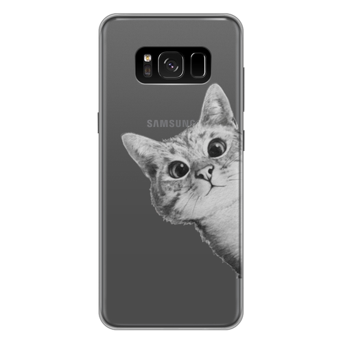 Заказать чехол для Samsung Galaxy S8/S8 Plus в Москве. Чехол для Samsung Galaxy S8 Plus силиконовый Любопытный кот от mug-shop - готовые дизайны и нанесение принтов.