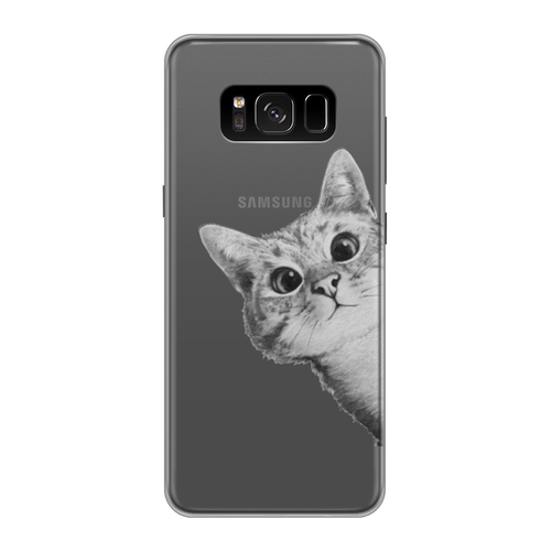 Заказать чехол для Samsung Galaxy S8/S8 Plus в Москве. Чехол для Samsung Galaxy S8 силиконовый Любопытный кот от mug-shop - готовые дизайны и нанесение принтов.