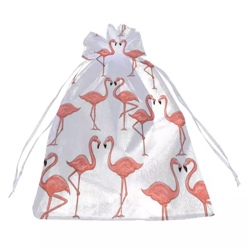 Заказать подарочную упаковку в Москве. Мешочек для подарков 20x30см Фламинго от queen  - готовые дизайны и нанесение принтов.