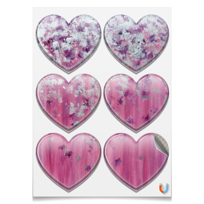 Printio Магниты-сердца 7.5×9.7 см Розовое настроение