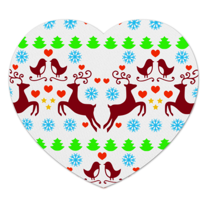 Printio Коврик для мышки (сердце) Новогодние узоры printio коврик для мышки сердце новогодние узоры