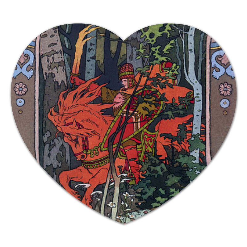 Printio Коврик для мышки (сердце) Красный всадник (иван билибин)