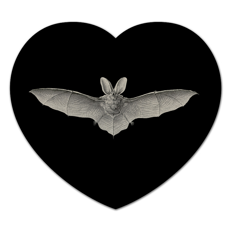 Printio Коврик для мышки (сердце) Летучая мышь, ernst haeckel printio футболка с полной запечаткой мужская летучая мышь ernst haeckel