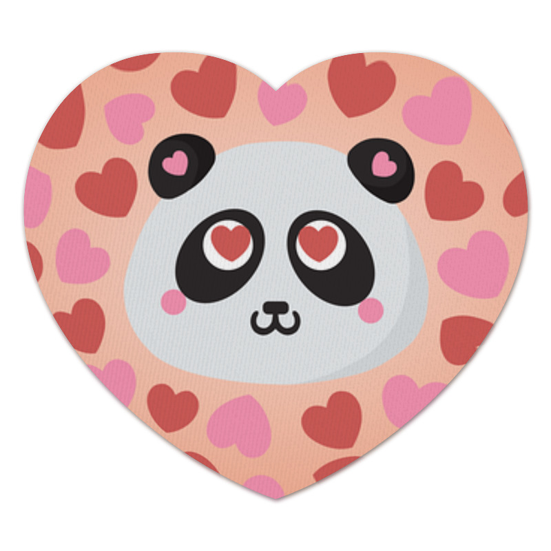printio коврик для мышки сердце панда с сердечком Printio Коврик для мышки (сердце) Влюбленная панда
