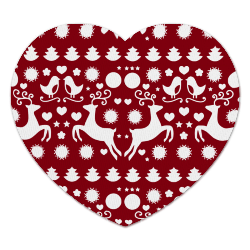 Printio Коврик для мышки (сердце) Новогодние узоры printio коврик для мышки сердце новогодние узоры