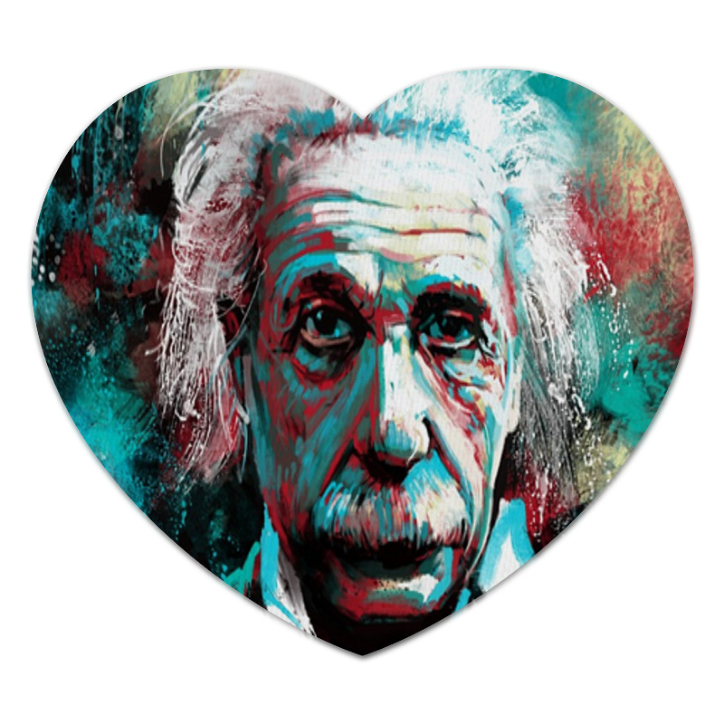 цена Printio Коврик для мышки (сердце) Альберт эйнштейн