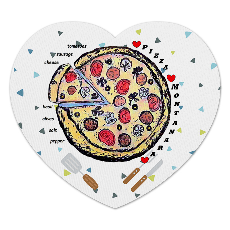 Printio Коврик для мышки (сердце) Пицца