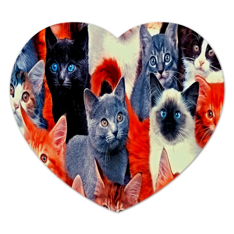 Printio Коврик для мышки (сердце) Кошки