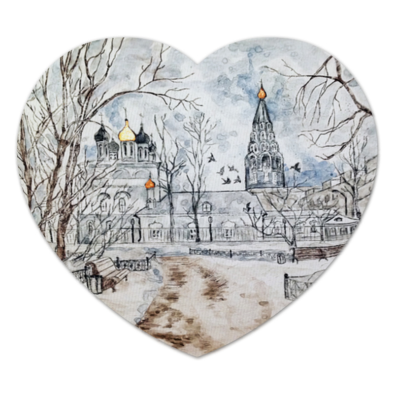 Printio Коврик для мышки (сердце) московский дворик зимой