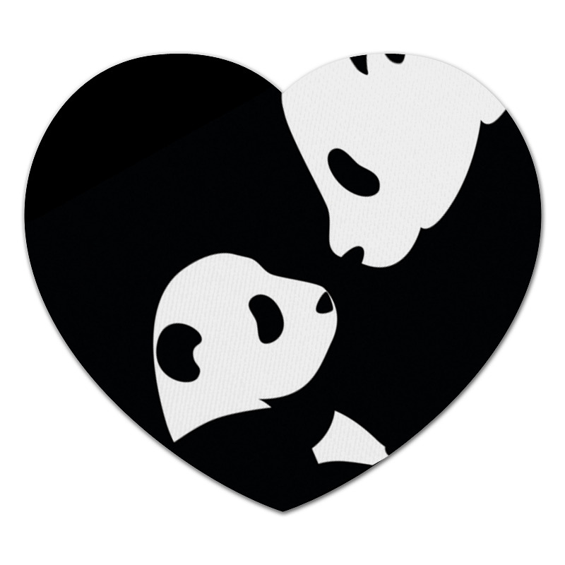 printio коврик для мышки сердце панда с сердечком Printio Коврик для мышки (сердце) Панда
