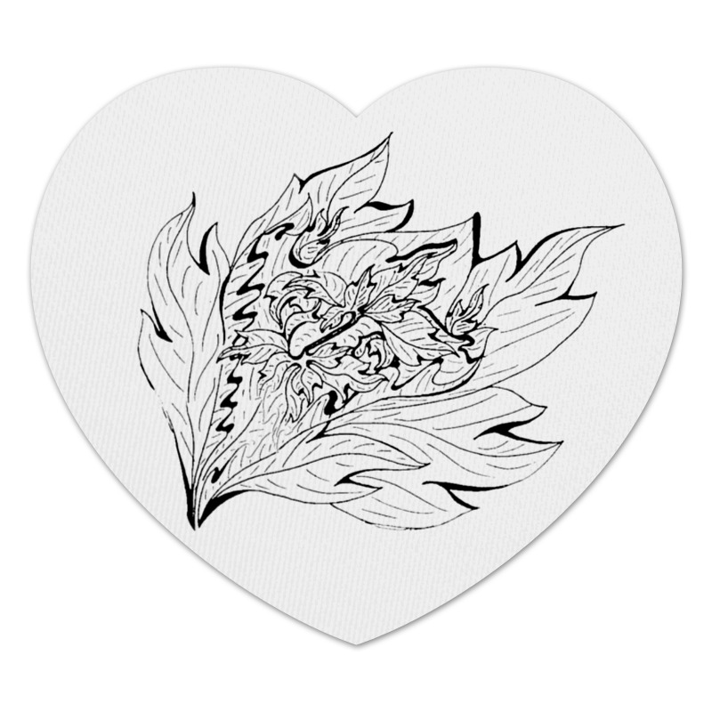Printio Коврик для мышки (сердце) Листья