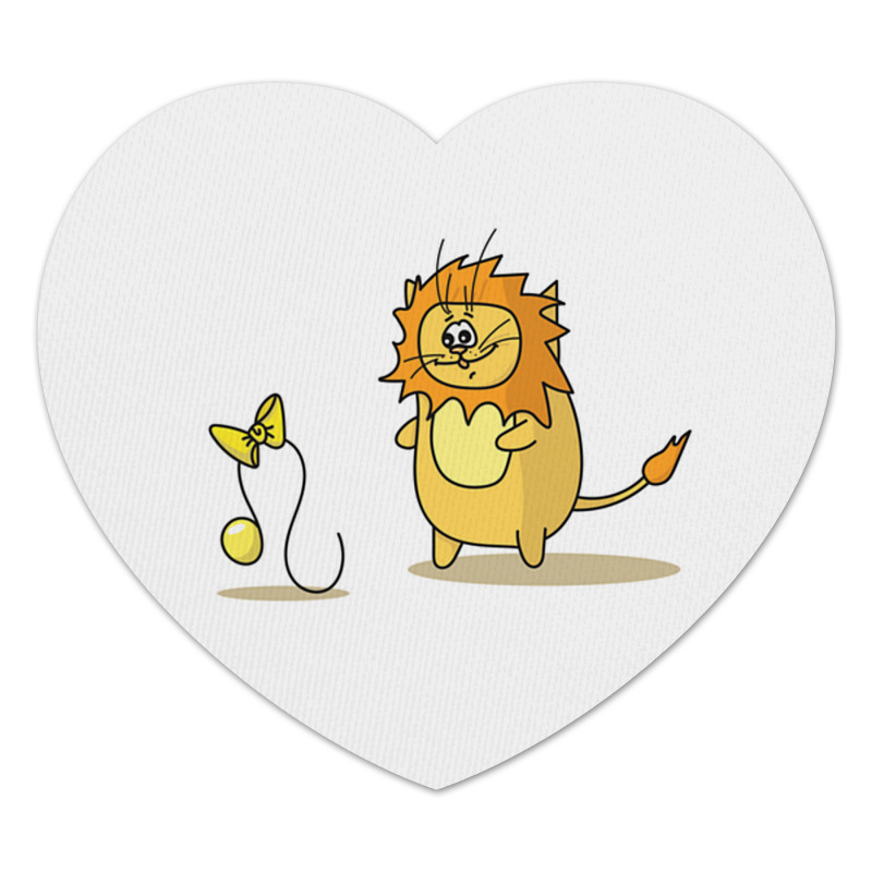Printio Коврик для мышки (сердце) Кот лев. подарок для льва printio коврик для мышки сердце подарок для льва знак зодиака лев