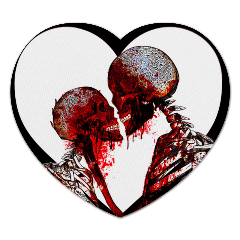 Printio Коврик для мышки (сердце) Черная кровь и красный поцелуй цена и фото
