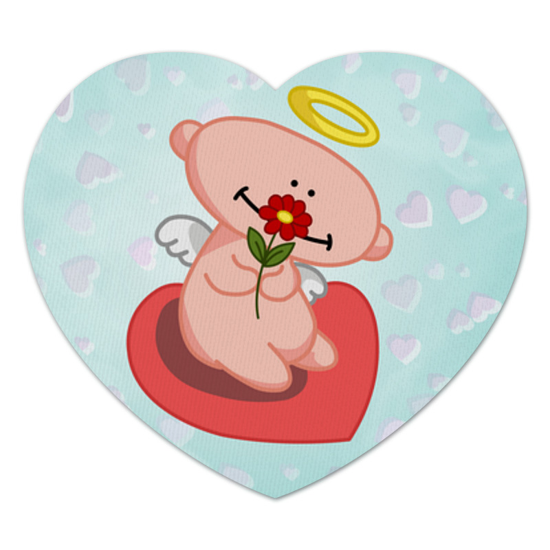Printio Коврик для мышки (сердце) Влюбленный ангелок с сердцем