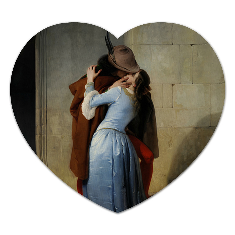 Printio Коврик для мышки (сердце) Поцелуй (франческо айец) printio плакат a3 29 7×42 поцелуй франческо айец