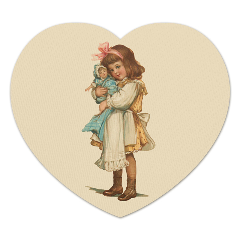 Printio Коврик для мышки (сердце) Девочка с куклой.