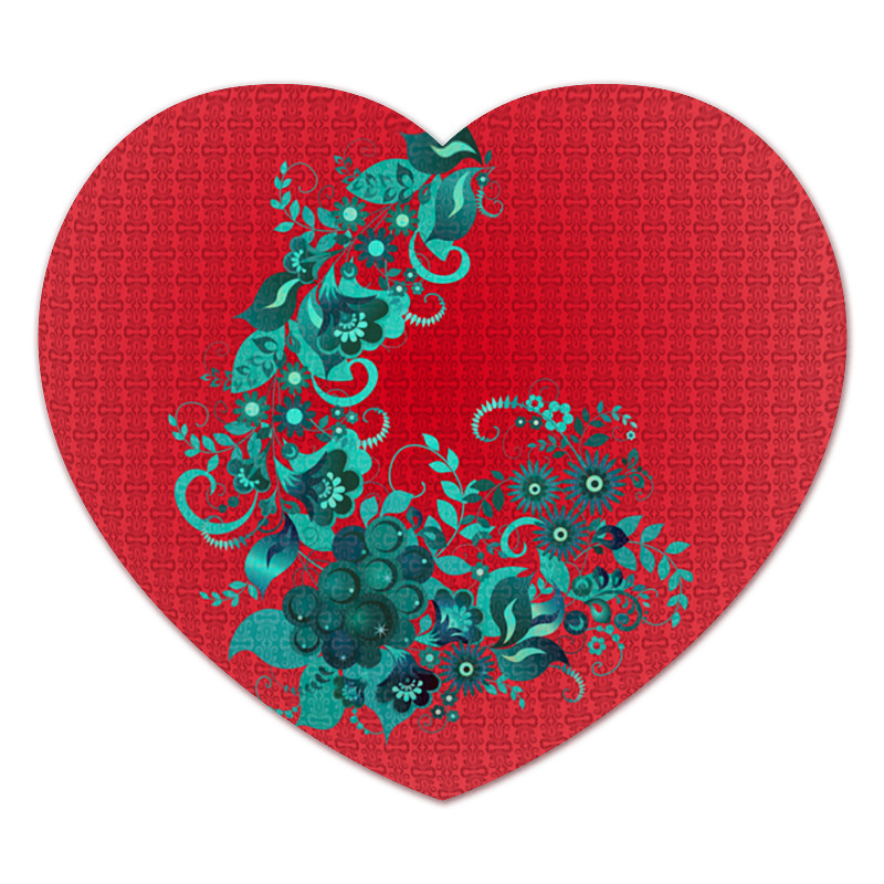 Printio Коврик для мышки (сердце) Цветочный узор printio коврик для мышки сердце цветочный узор