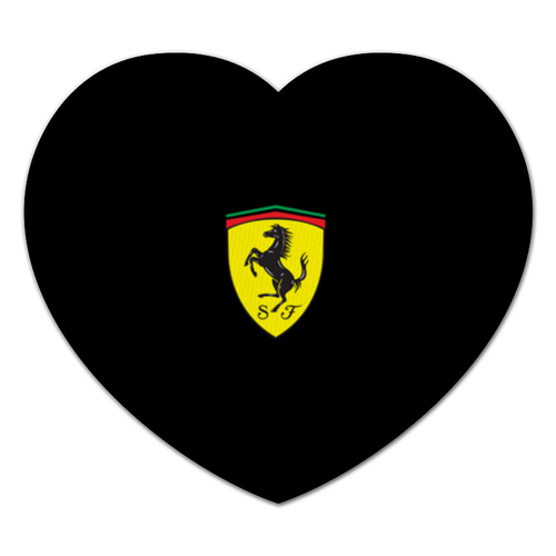 Заказать коврик для мышки в Москве. Коврик для мышки (сердце) Ferrari  от DESIGNER   - готовые дизайны и нанесение принтов.