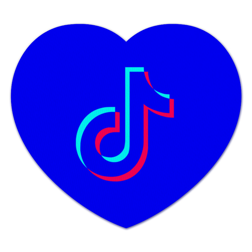 Заказать коврик для мышки в Москве. Коврик для мышки (сердце) TikTok  от DESIGNER   - готовые дизайны и нанесение принтов.