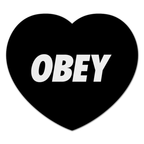 Заказать коврик для мышки в Москве. Коврик для мышки (сердце) OBEY  от DESIGNER   - готовые дизайны и нанесение принтов.