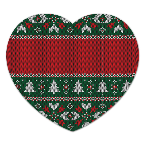 Заказать коврик для мышки в Москве. Коврик для мышки (сердце) Новогодние узоры от FireFoxa - готовые дизайны и нанесение принтов.