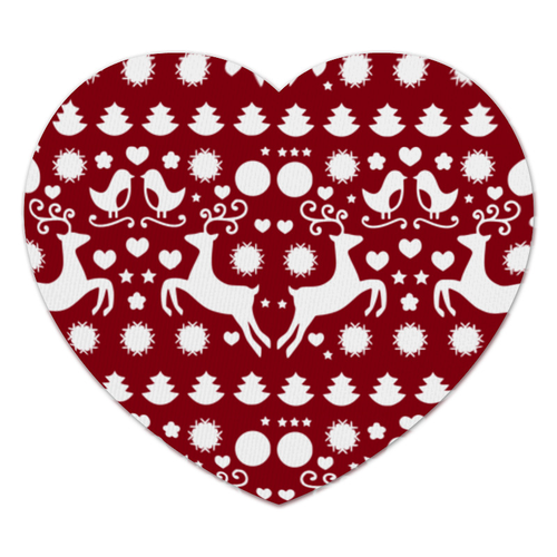 Заказать коврик для мышки в Москве. Коврик для мышки (сердце) Новогодние узоры от FireFoxa - готовые дизайны и нанесение принтов.