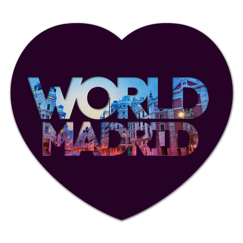 Заказать коврик для мышки в Москве. Коврик для мышки (сердце) "DIFFERENT WORLD": Madrid от Octopuslabel - готовые дизайны и нанесение принтов.