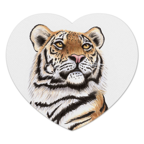 Заказать коврик для мышки в Москве. Коврик для мышки (сердце) Взгляд тигра от tigerda  - готовые дизайны и нанесение принтов.