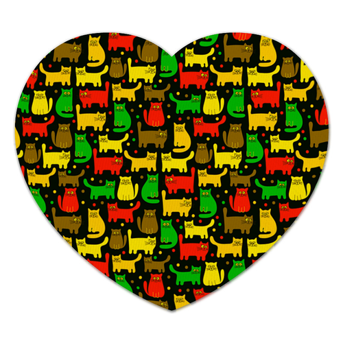 Заказать коврик для мышки в Москве. Коврик для мышки (сердце) Цветные котята от THE_NISE  - готовые дизайны и нанесение принтов.