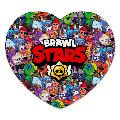 Заказать коврик для мышки в Москве. Коврик для мышки (сердце) BRAWL STARS от geekbox - готовые дизайны и нанесение принтов.