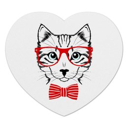 Заказать коврик для мышки в Москве. Коврик для мышки (сердце) Кошка от YellowCloverShop - готовые дизайны и нанесение принтов.