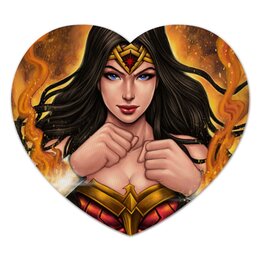 Заказать коврик для мышки в Москве. Коврик для мышки (сердце) Чудо-женщина / Wonder Woman от Jimmy Flash - готовые дизайны и нанесение принтов.