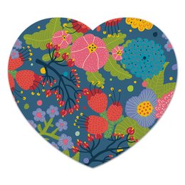 Заказать коврик для мышки в Москве. Коврик для мышки (сердце) Яркие цветочки от THE_NISE  - готовые дизайны и нанесение принтов.