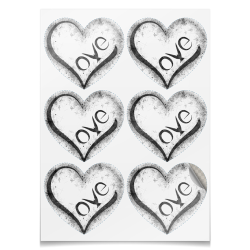 Заказать наклейки в Москве. Наклейки-сердца 7.5x9.7 см Love stickers от Triponautica - готовые дизайны и нанесение принтов.