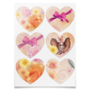 Заказать наклейки в Москве. Наклейки-сердца 7.5x9.7 см Цветы, розовый бантик и портрет Папильона от Yulla Yullapa - готовые дизайны и нанесение принтов.